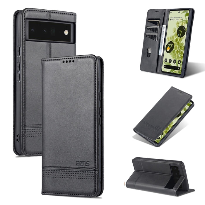 Estuche de cuero para teléfono con tapa horizontal y textura de becerro magnético AZNS, For Google Pixel 6, For Google Pixel 6 Pro, For Xiaomi Mi 11T / 11T Pro