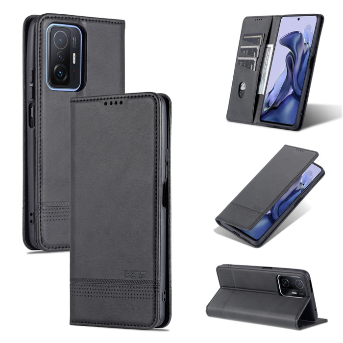 Estuche de cuero para teléfono con tapa horizontal y textura de becerro magnético AZNS, For Google Pixel 6, For Google Pixel 6 Pro, For Xiaomi Mi 11T / 11T Pro