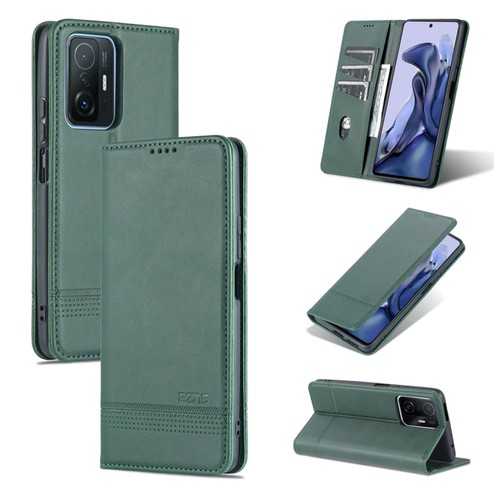 Estuche de cuero para teléfono con tapa horizontal y textura de becerro magnético AZNS, For Google Pixel 6, For Google Pixel 6 Pro, For Xiaomi Mi 11T / 11T Pro