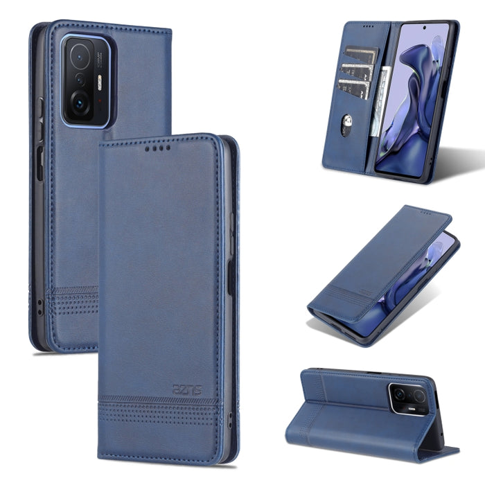 Estuche de cuero para teléfono con tapa horizontal y textura de becerro magnético AZNS, For Google Pixel 6, For Google Pixel 6 Pro, For Xiaomi Mi 11T / 11T Pro