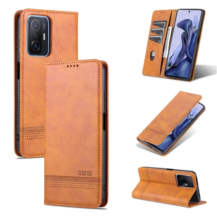 Estuche de cuero para teléfono con tapa horizontal y textura de becerro magnético AZNS, For Google Pixel 6, For Google Pixel 6 Pro, For Xiaomi Mi 11T / 11T Pro
