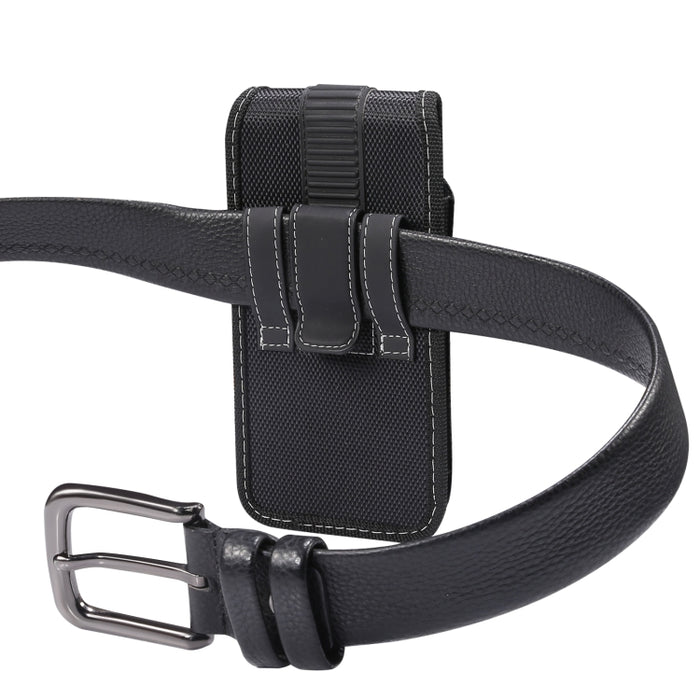 Estuche de cuero para teléfono con cintura colgante de tela Oxford magnética