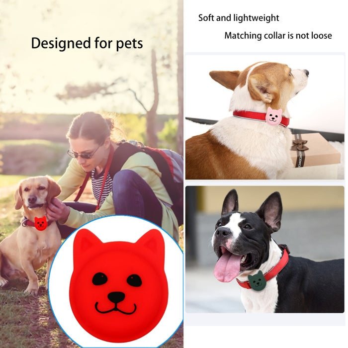 Cute Cartoon Pet Collar Anti-lost Tracker Funda de silicona para AirTag