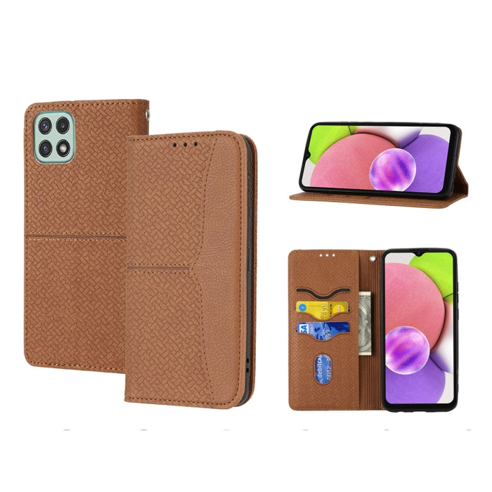Caja de teléfono de cuero de PU con tapa horizontal magnética de costura de textura tejida, For Samsung Galaxy A03 International Version, For Xiaomi Redmi Note 11, For Samsung Galaxy A03 EU Version, For Xiaomi Redmi Note 11 Pro