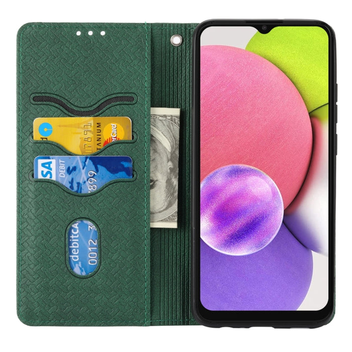 Caja de teléfono de cuero de PU con tapa horizontal magnética de costura de textura tejida, For Samsung Galaxy A03 International Version, For Xiaomi Redmi Note 11, For Samsung Galaxy A03 EU Version, For Xiaomi Redmi Note 11 Pro
