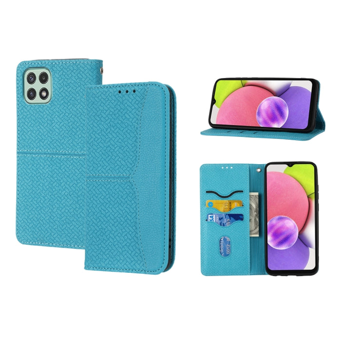 Caja de teléfono de cuero de PU con tapa horizontal magnética de costura de textura tejida, For Samsung Galaxy A03 International Version, For Xiaomi Redmi Note 11, For Samsung Galaxy A03 EU Version, For Xiaomi Redmi Note 11 Pro