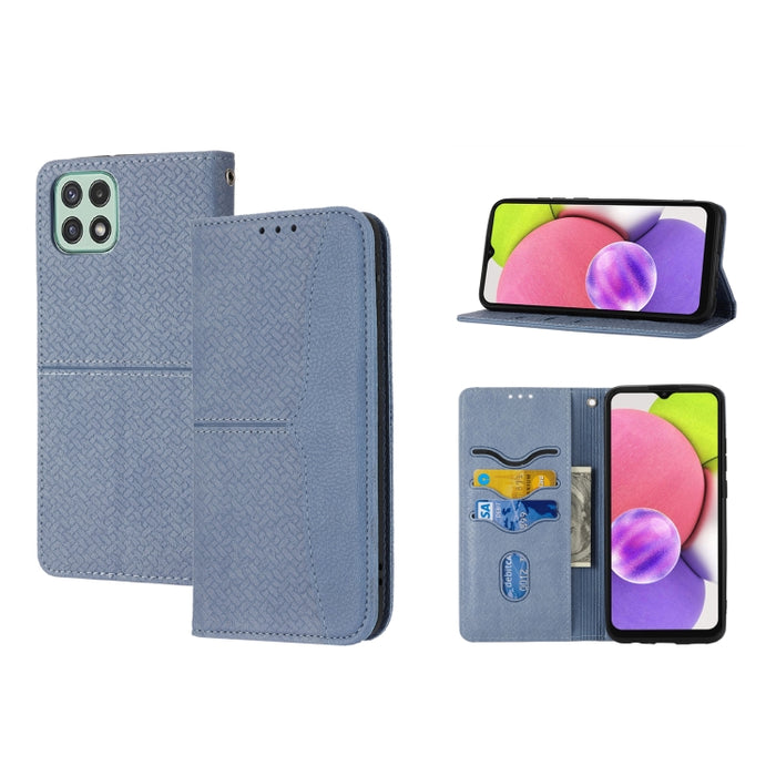 Caja de teléfono de cuero de PU con tapa horizontal magnética de costura de textura tejida, For Samsung Galaxy A03 International Version, For Xiaomi Redmi Note 11, For Samsung Galaxy A03 EU Version, For Xiaomi Redmi Note 11 Pro