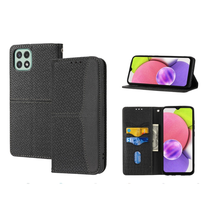 Caja de teléfono de cuero de PU con tapa horizontal magnética de costura de textura tejida, For Samsung Galaxy A03 International Version, For Xiaomi Redmi Note 11, For Samsung Galaxy A03 EU Version, For Xiaomi Redmi Note 11 Pro