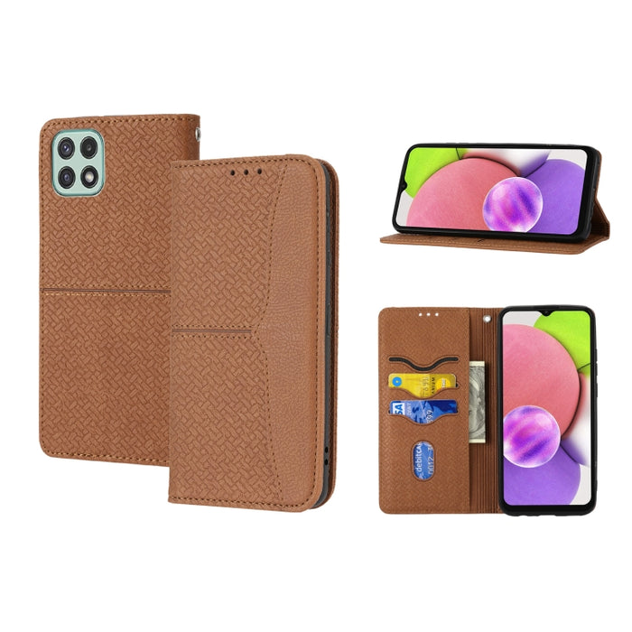 Caja de teléfono de cuero de PU con tapa horizontal magnética de costura de textura tejida, For Samsung Galaxy A03 International Version, For Xiaomi Redmi Note 11, For Samsung Galaxy A03 EU Version, For Xiaomi Redmi Note 11 Pro