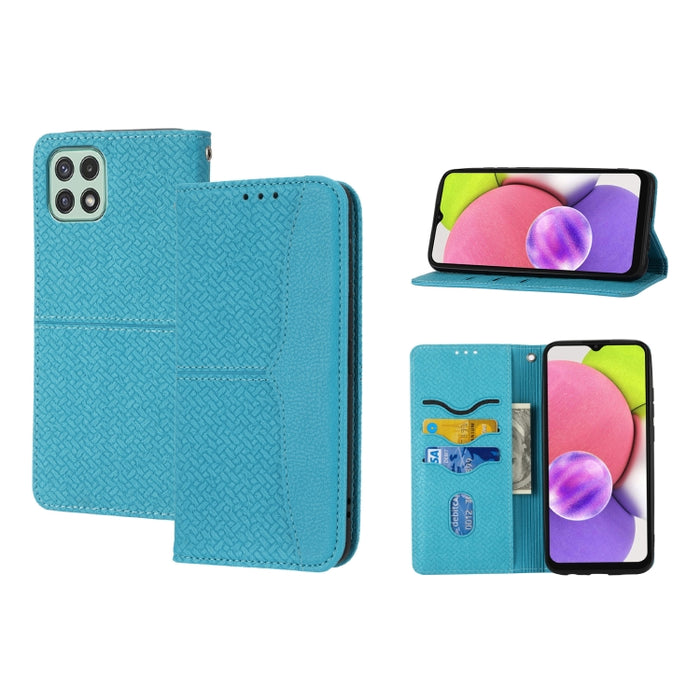 Caja de teléfono de cuero de PU con tapa horizontal magnética de costura de textura tejida, For Samsung Galaxy A03 International Version, For Xiaomi Redmi Note 11, For Samsung Galaxy A03 EU Version, For Xiaomi Redmi Note 11 Pro