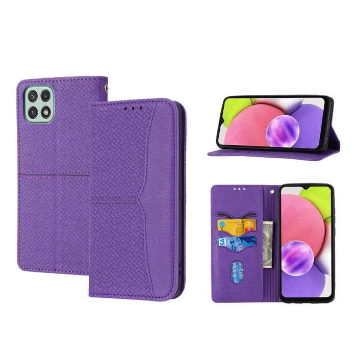 Caja de teléfono de cuero de PU con tapa horizontal magnética de costura de textura tejida, For Samsung Galaxy A03 International Version, For Xiaomi Redmi Note 11, For Samsung Galaxy A03 EU Version, For Xiaomi Redmi Note 11 Pro