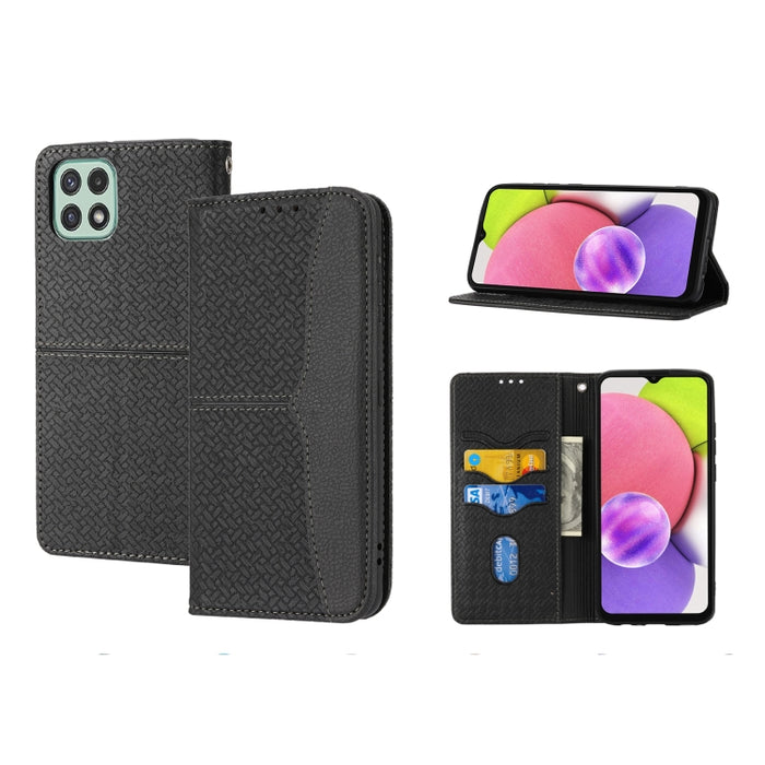 Caja de teléfono de cuero de PU con tapa horizontal magnética de costura de textura tejida, For Samsung Galaxy A03 International Version, For Xiaomi Redmi Note 11, For Samsung Galaxy A03 EU Version, For Xiaomi Redmi Note 11 Pro