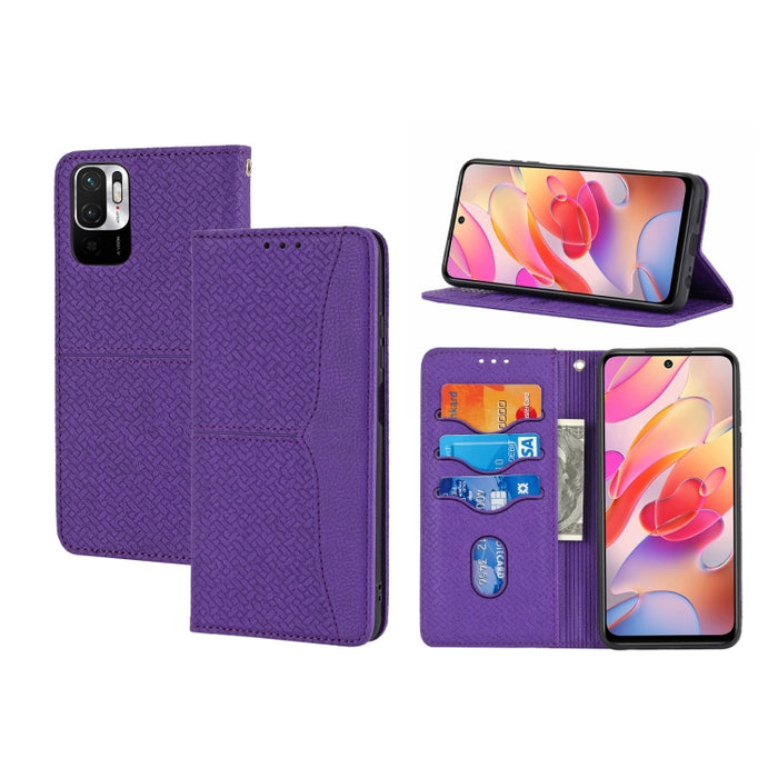 Caja de teléfono de cuero de PU con tapa horizontal magnética de costura de textura tejida, For Samsung Galaxy A03 International Version, For Xiaomi Redmi Note 11, For Samsung Galaxy A03 EU Version, For Xiaomi Redmi Note 11 Pro