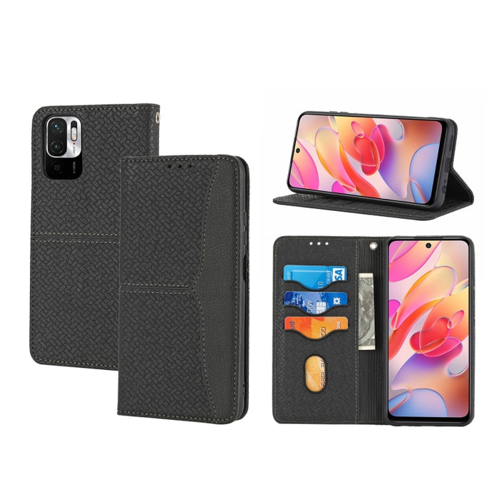 Caja de teléfono de cuero de PU con tapa horizontal magnética de costura de textura tejida, For Samsung Galaxy A03 International Version, For Xiaomi Redmi Note 11, For Samsung Galaxy A03 EU Version, For Xiaomi Redmi Note 11 Pro
