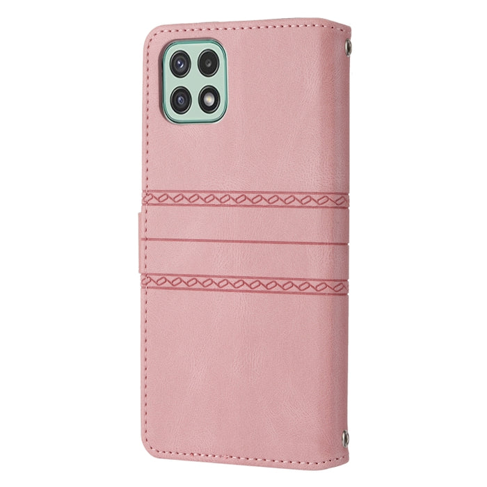 Estuche de cuero para teléfono con tapa horizontal con hebilla magnética a rayas en relieve, For Samsung Galaxy A03 International Version, For Xiaomi Redmi Note 11, For Samsung Galaxy A03 EU Version, For Xiaomi Redmi Note 11 Pro                        ...