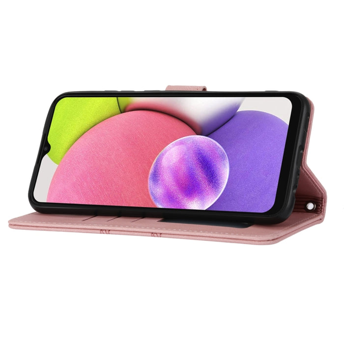 Estuche de cuero para teléfono con tapa horizontal con hebilla magnética a rayas en relieve, For Samsung Galaxy A03 International Version, For Xiaomi Redmi Note 11, For Samsung Galaxy A03 EU Version, For Xiaomi Redmi Note 11 Pro                        ...