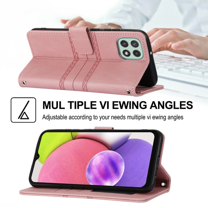 Estuche de cuero para teléfono con tapa horizontal con hebilla magnética a rayas en relieve, For Samsung Galaxy A03 International Version, For Xiaomi Redmi Note 11, For Samsung Galaxy A03 EU Version, For Xiaomi Redmi Note 11 Pro                        ...