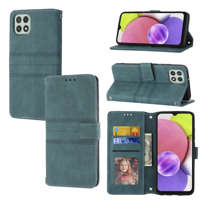 Estuche de cuero para teléfono con tapa horizontal con hebilla magnética a rayas en relieve, For Samsung Galaxy A03 International Version, For Xiaomi Redmi Note 11, For Samsung Galaxy A03 EU Version, For Xiaomi Redmi Note 11 Pro                        ...
