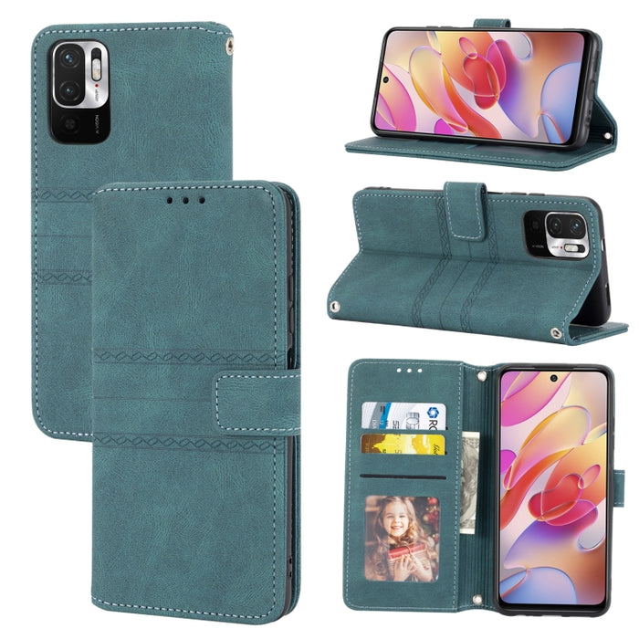 Estuche de cuero para teléfono con tapa horizontal con hebilla magnética a rayas en relieve, For Samsung Galaxy A03 International Version, For Xiaomi Redmi Note 11, For Samsung Galaxy A03 EU Version, For Xiaomi Redmi Note 11 Pro                        ...