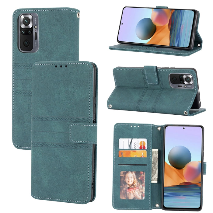 Estuche de cuero para teléfono con tapa horizontal con hebilla magnética a rayas en relieve, For Samsung Galaxy A03 International Version, For Xiaomi Redmi Note 11, For Samsung Galaxy A03 EU Version, For Xiaomi Redmi Note 11 Pro                        ...