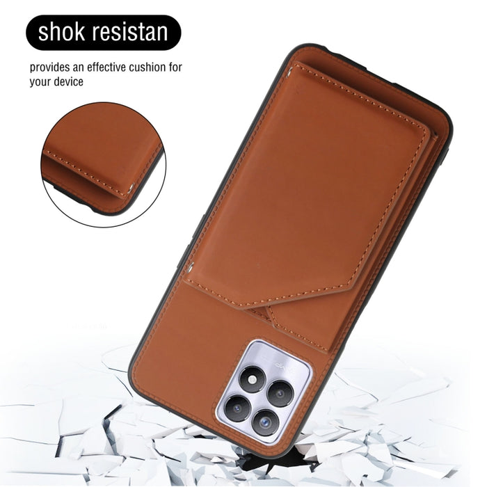 Skin Feel PU + TPU + PC Contraportada Caja del teléfono a prueba de golpes con ranuras para tarjetas y soporte y marco de fotos, For OPPO Realme 8i, For Samsung Galaxy A13 5G, For Samsung Galaxy M52 5G, For Xiaomi Mi 11T / Mi 11 Pro