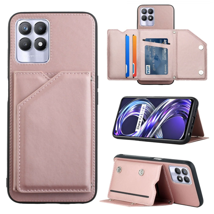Skin Feel PU + TPU + PC Contraportada Caja del teléfono a prueba de golpes con ranuras para tarjetas y soporte y marco de fotos, For OPPO Realme 8i, For Samsung Galaxy A13 5G, For Samsung Galaxy M52 5G, For Xiaomi Mi 11T / Mi 11 Pro