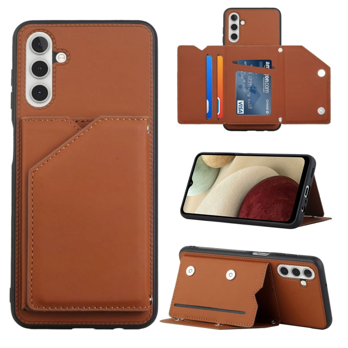 Skin Feel PU + TPU + PC Contraportada Caja del teléfono a prueba de golpes con ranuras para tarjetas y soporte y marco de fotos, For OPPO Realme 8i, For Samsung Galaxy A13 5G, For Samsung Galaxy M52 5G, For Xiaomi Mi 11T / Mi 11 Pro