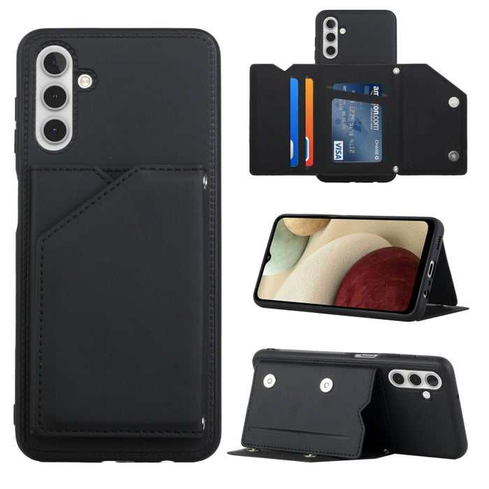 Skin Feel PU + TPU + PC Contraportada Caja del teléfono a prueba de golpes con ranuras para tarjetas y soporte y marco de fotos, For OPPO Realme 8i, For Samsung Galaxy A13 5G, For Samsung Galaxy M52 5G, For Xiaomi Mi 11T / Mi 11 Pro