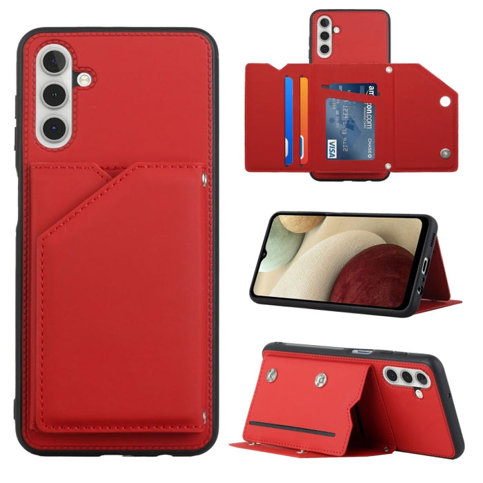 Skin Feel PU + TPU + PC Contraportada Caja del teléfono a prueba de golpes con ranuras para tarjetas y soporte y marco de fotos, For OPPO Realme 8i, For Samsung Galaxy A13 5G, For Samsung Galaxy M52 5G, For Xiaomi Mi 11T / Mi 11 Pro