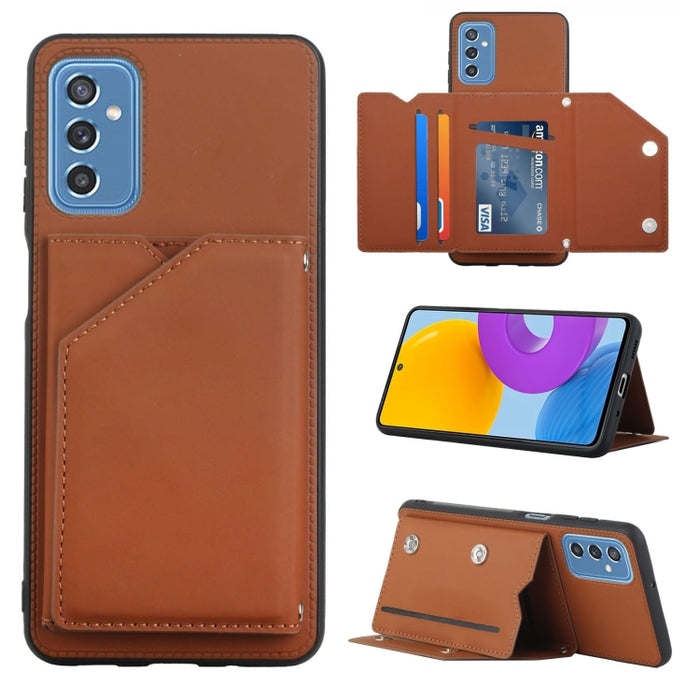 Skin Feel PU + TPU + PC Contraportada Caja del teléfono a prueba de golpes con ranuras para tarjetas y soporte y marco de fotos, For OPPO Realme 8i, For Samsung Galaxy A13 5G, For Samsung Galaxy M52 5G, For Xiaomi Mi 11T / Mi 11 Pro