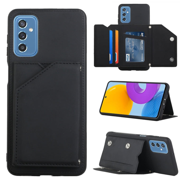 Skin Feel PU + TPU + PC Contraportada Caja del teléfono a prueba de golpes con ranuras para tarjetas y soporte y marco de fotos, For OPPO Realme 8i, For Samsung Galaxy A13 5G, For Samsung Galaxy M52 5G, For Xiaomi Mi 11T / Mi 11 Pro