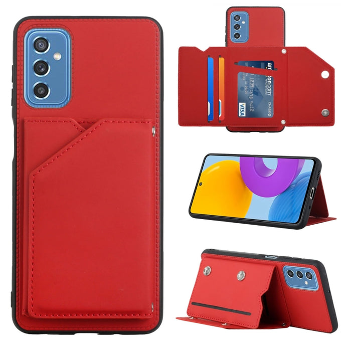Skin Feel PU + TPU + PC Contraportada Caja del teléfono a prueba de golpes con ranuras para tarjetas y soporte y marco de fotos, For OPPO Realme 8i, For Samsung Galaxy A13 5G, For Samsung Galaxy M52 5G, For Xiaomi Mi 11T / Mi 11 Pro