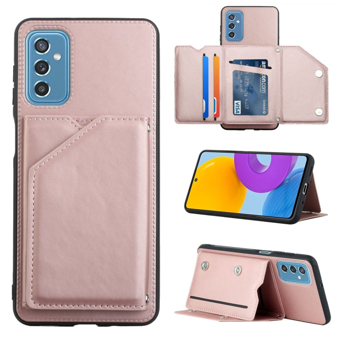 Skin Feel PU + TPU + PC Contraportada Caja del teléfono a prueba de golpes con ranuras para tarjetas y soporte y marco de fotos, For OPPO Realme 8i, For Samsung Galaxy A13 5G, For Samsung Galaxy M52 5G, For Xiaomi Mi 11T / Mi 11 Pro