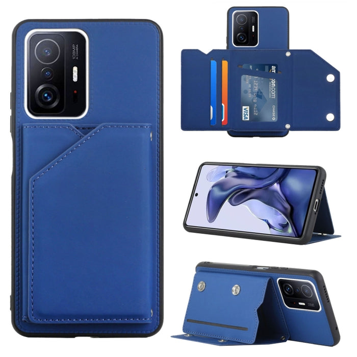 Skin Feel PU + TPU + PC Contraportada Caja del teléfono a prueba de golpes con ranuras para tarjetas y soporte y marco de fotos, For OPPO Realme 8i, For Samsung Galaxy A13 5G, For Samsung Galaxy M52 5G, For Xiaomi Mi 11T / Mi 11 Pro