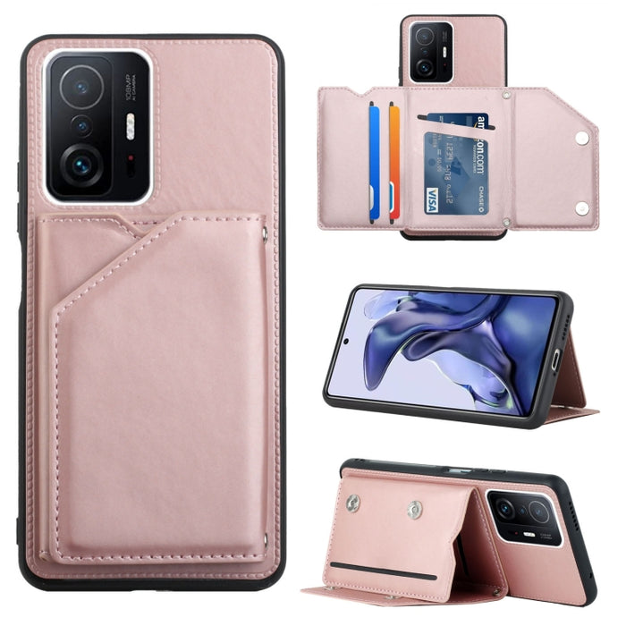 Skin Feel PU + TPU + PC Contraportada Caja del teléfono a prueba de golpes con ranuras para tarjetas y soporte y marco de fotos, For OPPO Realme 8i, For Samsung Galaxy A13 5G, For Samsung Galaxy M52 5G, For Xiaomi Mi 11T / Mi 11 Pro