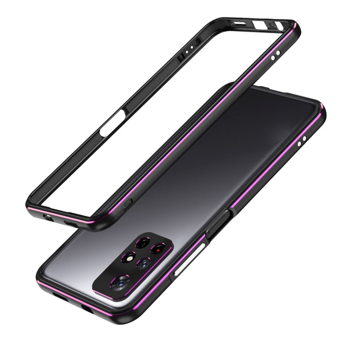 Protector de lente de la serie Aurora + Estuche para teléfono con marco de metal, For Xiaomi Redmi Note 11