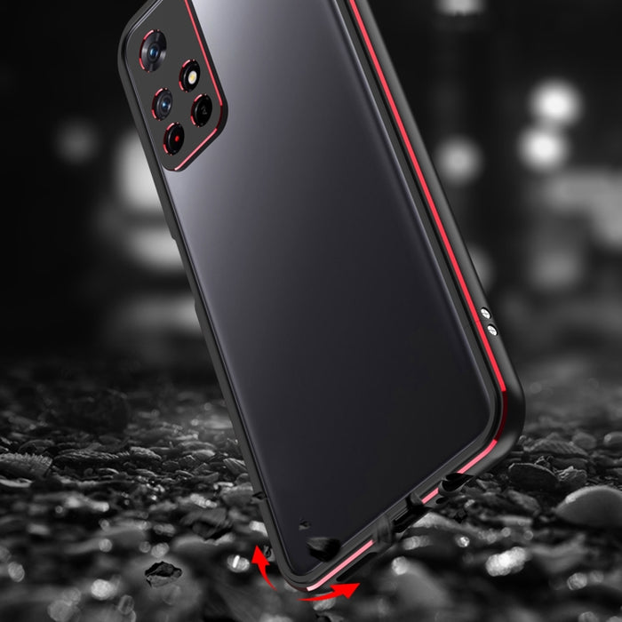 Protector de lente de la serie Aurora + Estuche para teléfono con marco de metal, For Xiaomi Redmi Note 11