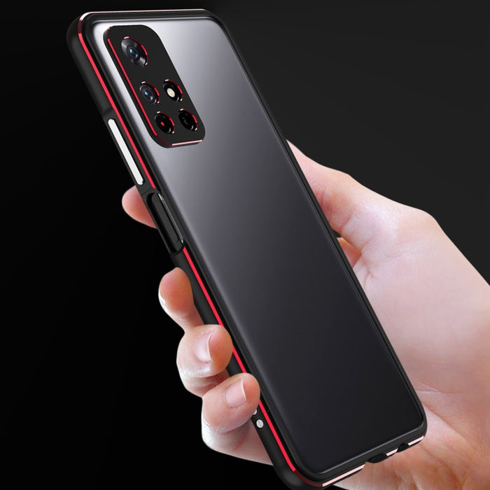 Protector de lente de la serie Aurora + Estuche para teléfono con marco de metal, For Xiaomi Redmi Note 11