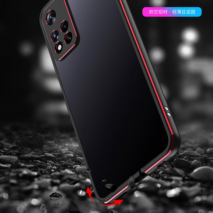 Protector de lente de la serie Aurora + Estuche para teléfono con marco de metal, For Xiaomi Redmi Note 11 Pro/11 Pro+