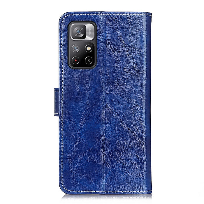 Retro Crazy Horse Texture Funda de cuero con tapa horizontal para teléfono con soporte y ranuras para tarjetas y marco de fotos y billetera, For Xiaomi Redmi Note 11 / Redmi Note 11 5G (China) / Poco M4 Pro 5G / Redmi Note 11T 5G(India)                ...