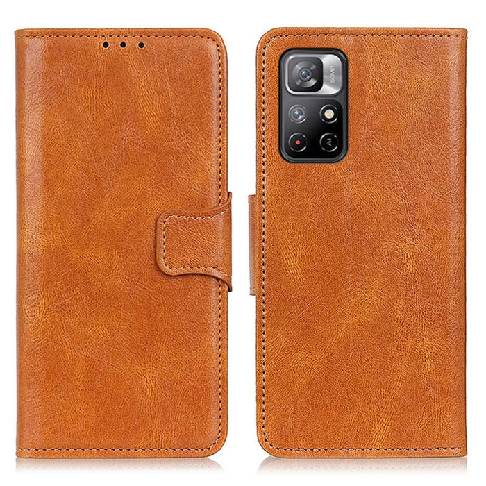 Mirren Crazy Horse Texture Funda de cuero con tapa horizontal para teléfono con soporte y ranuras para tarjetas y billetera, For Xiaomi Redmi Note 11 / Redmi Note 11 5G (China) / Poco M4 Pro 5G / Redmi Note 11T 5G(India)                                ...