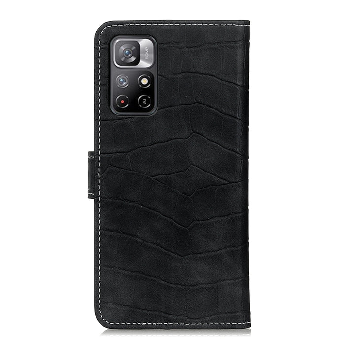 Caja de teléfono de cuero con tapa horizontal de textura de cocodrilo magnético con soporte y ranuras para tarjetas y billetera, For Xiaomi Redmi Note 11 / Redmi Note 11 5G (China) / Poco M4 Pro 5G / Redmi Note 11T 5G(India)                            ...