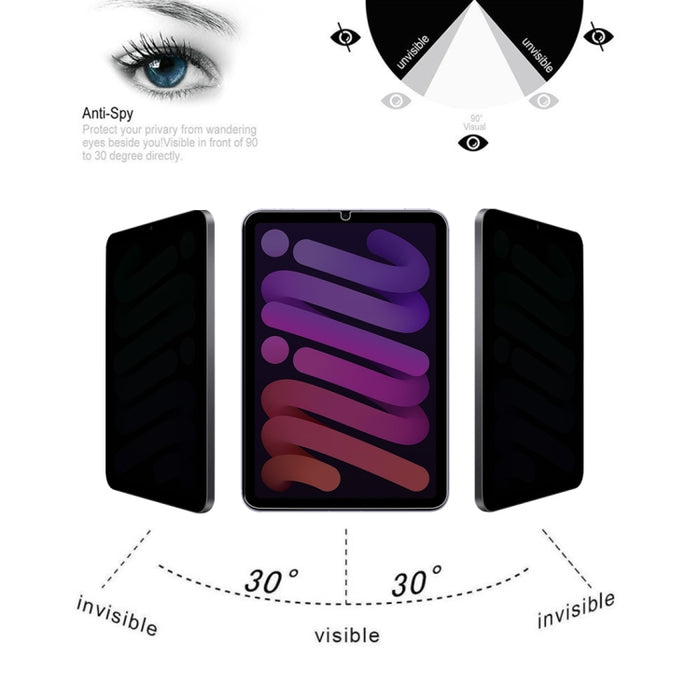 0.33mm 9H 2.5D Privacidad Antideslumbrante Película de vidrio templado para tableta a prueba de explosiones