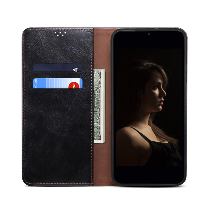 Estuche para teléfono de cuero con textura de cera de aceite con ranuras para tarjetas y billetera, For Xiaomi Redmi Note 11, For Xiaomi Redmi Note 11 Pro / 11 Pro+