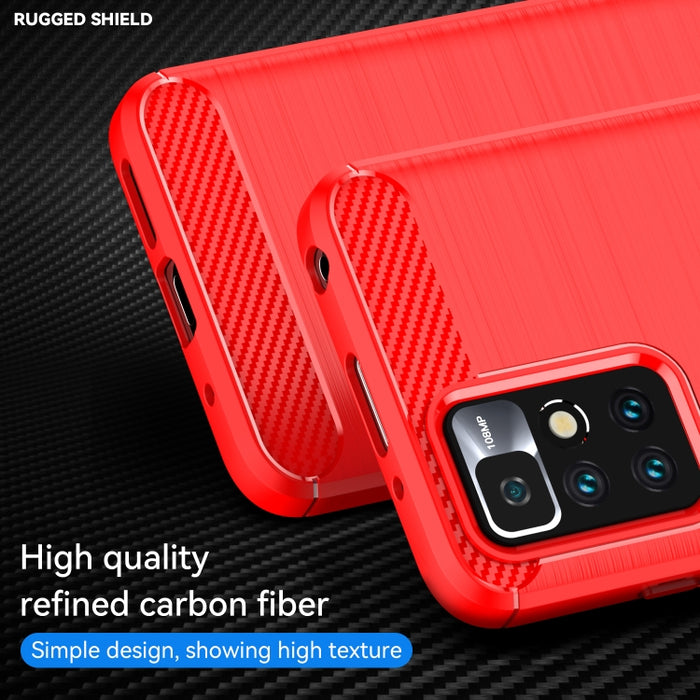 Caja de teléfono TPU de fibra de carbono con textura cepillada, For Xiaomi Redmi Note 11, For Xiaomi Redmi Note 11 Pro