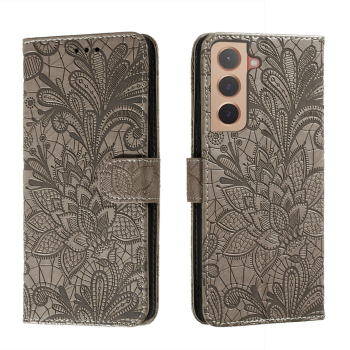 Estuche para teléfono de cuero con flores de encaje con soporte y ranuras para tarjetas y billetera y marco de fotos, For Samsung Galaxy S22 5G, For Samsung Galaxy S22 Ultra 5G, For Samsung Galaxy S22+ 5G, For Xiaomi Redmi Note 11                      ...
