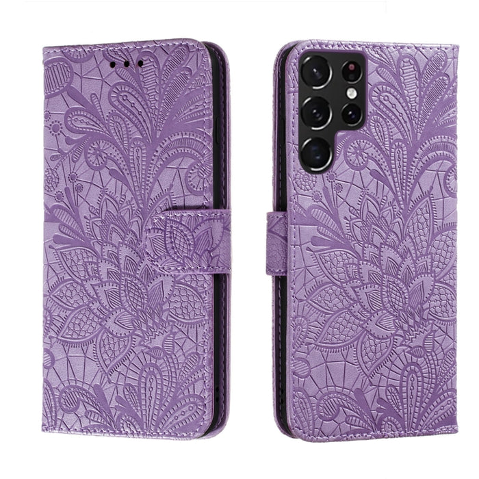 Estuche para teléfono de cuero con flores de encaje con soporte y ranuras para tarjetas y billetera y marco de fotos, For Samsung Galaxy S22 5G, For Samsung Galaxy S22 Ultra 5G, For Samsung Galaxy S22+ 5G, For Xiaomi Redmi Note 11                      ...