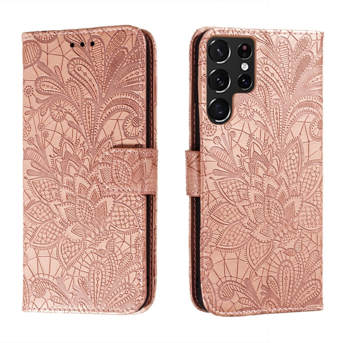 Estuche para teléfono de cuero con flores de encaje con soporte y ranuras para tarjetas y billetera y marco de fotos, For Samsung Galaxy S22 5G, For Samsung Galaxy S22 Ultra 5G, For Samsung Galaxy S22+ 5G, For Xiaomi Redmi Note 11                      ...