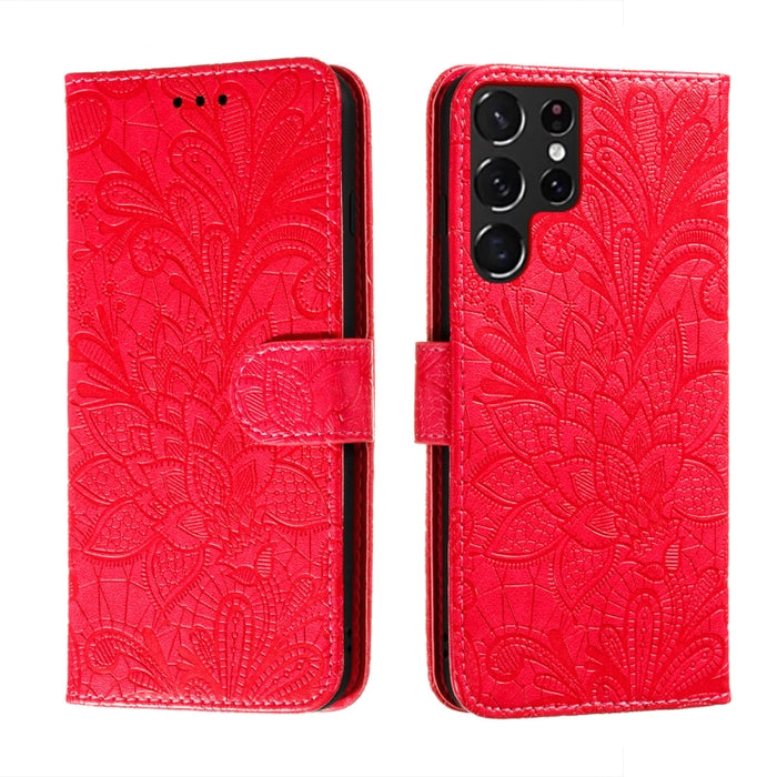 Estuche para teléfono de cuero con flores de encaje con soporte y ranuras para tarjetas y billetera y marco de fotos, For Samsung Galaxy S22 5G, For Samsung Galaxy S22 Ultra 5G, For Samsung Galaxy S22+ 5G, For Xiaomi Redmi Note 11                      ...