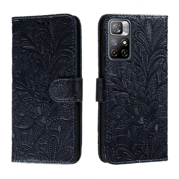 Estuche para teléfono de cuero con flores de encaje con soporte y ranuras para tarjetas y billetera y marco de fotos, For Samsung Galaxy S22 5G, For Samsung Galaxy S22 Ultra 5G, For Samsung Galaxy S22+ 5G, For Xiaomi Redmi Note 11                      ...